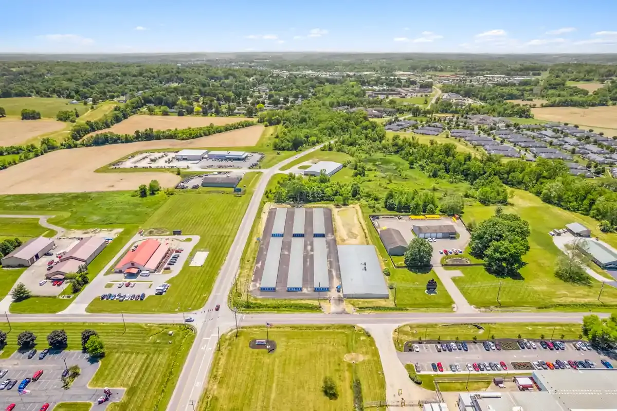drone view of the storage mall zanesville facility 